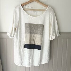 LOFT Women's Short Sleeve Tee with Color Block Design